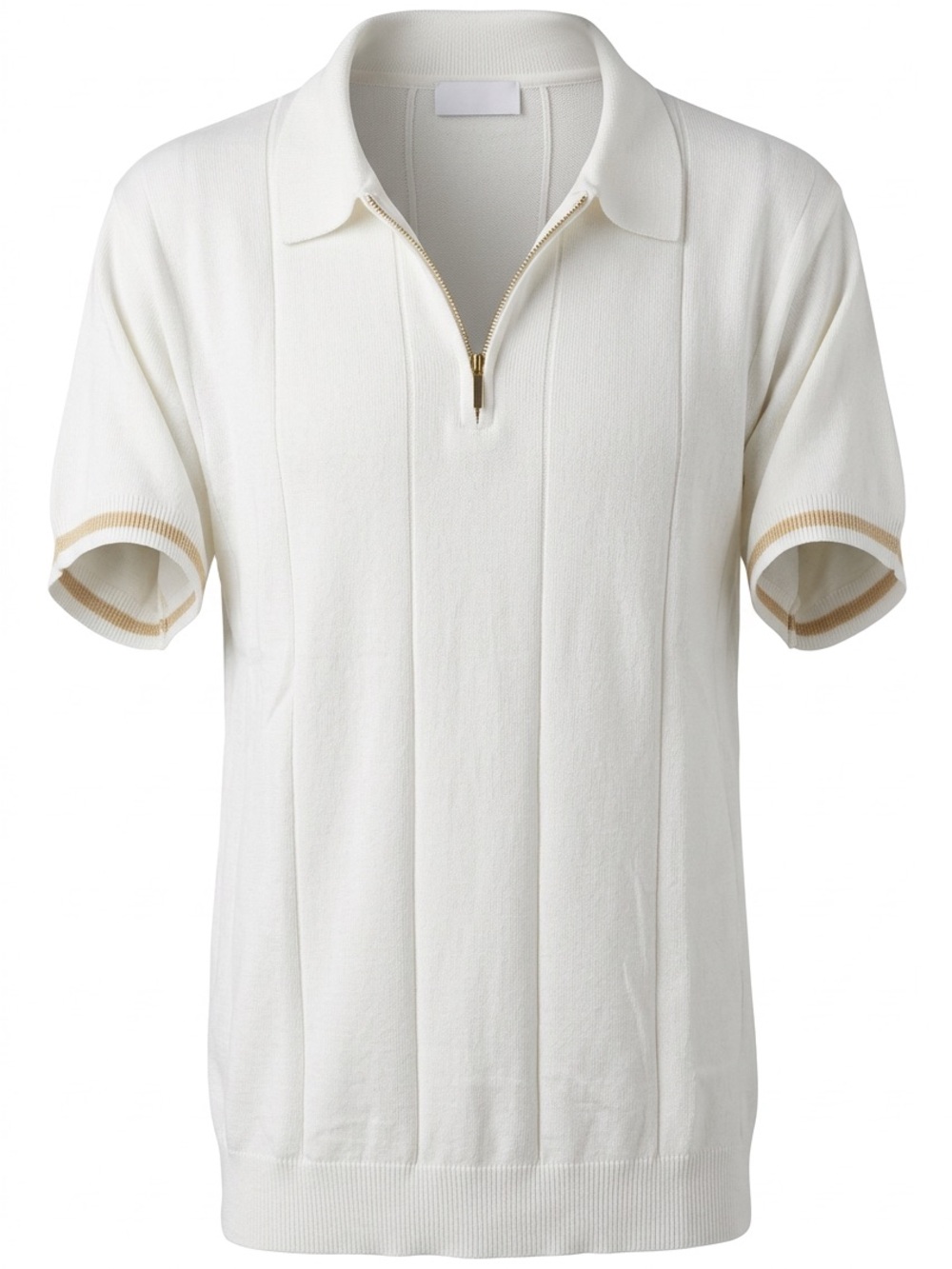Kerisma White Short-Sleeve Polo with Gold Zip Detail ALL THE SHIRTS FOR $30